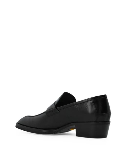 Jimmy Choo Black Wilder Embossed Leather Loafers for men
