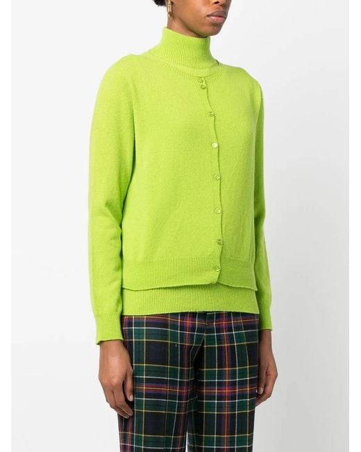 Vanisé Green Button-Up Knitted Cardigan Set