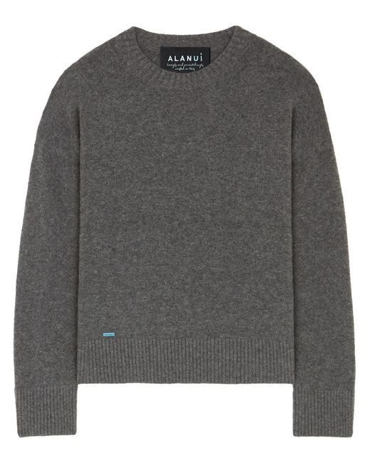 Alanui Gray Crew-Neck Cashmere-Silk Blend Jumper