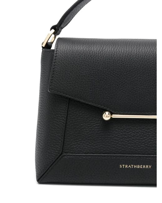 Strathberry Black Mosaic Top Handle Grain Bags
