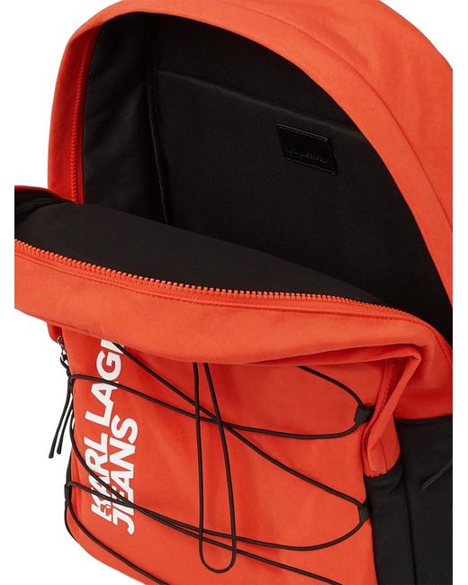 Karl Lagerfeld Red String Utility Backpack for men