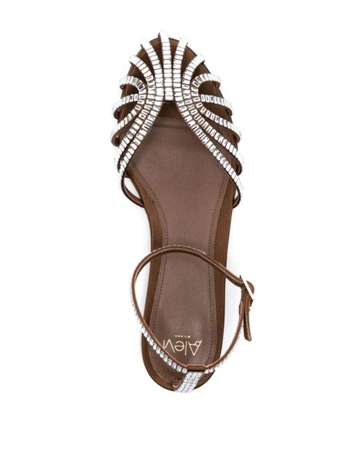 ALEVI White Rebecca Crystal-embellished Sandals