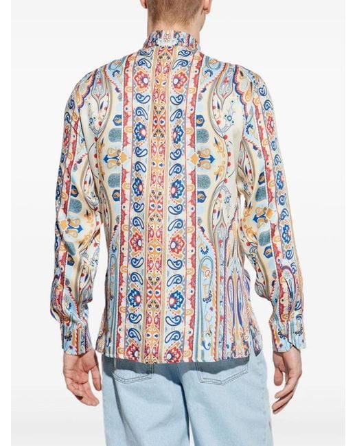 Etro White Paisley-Print Shirt for men