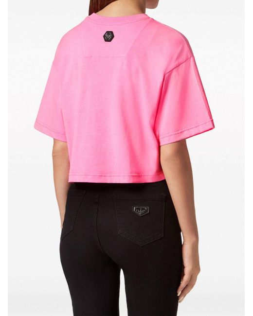Camiseta con estampado de oso Philipp Plein de color Pink