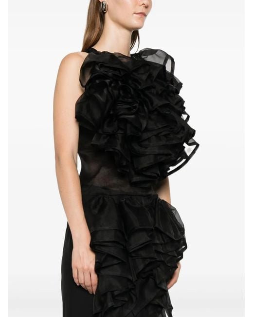 Viktor & Rolf Black Ruffled Volant Top