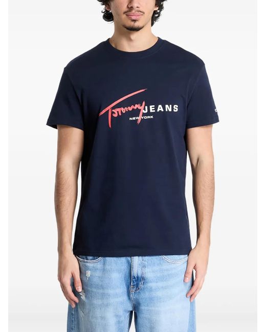 Tommy Hilfiger Blue Logo-Print T-Shirt for men