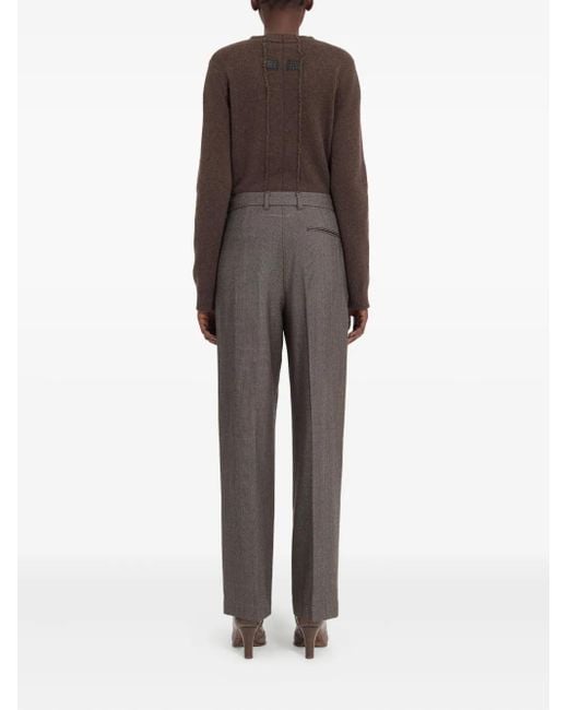MM6 by Maison Martin Margiela Gray Hose Mit Fischgrätenmuster