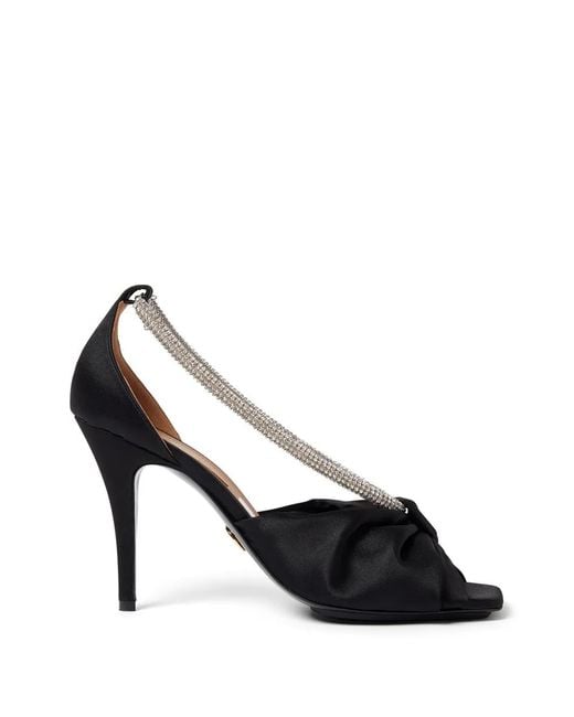 Stella McCartney Black Crystal-Embellished Knotted Sandals