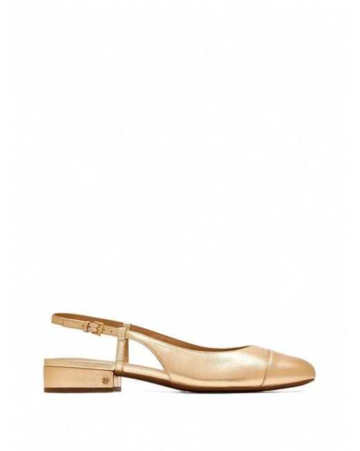 Michael Kors Natural Metallic Slingback Pumps