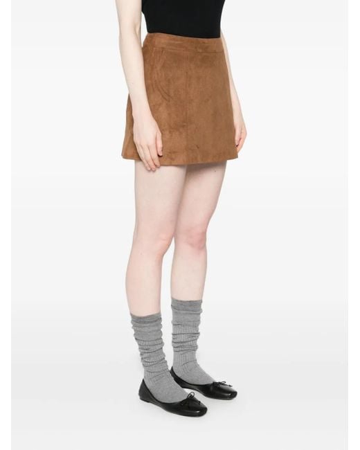DUNST Brown High-Waisted A-Line Skirt