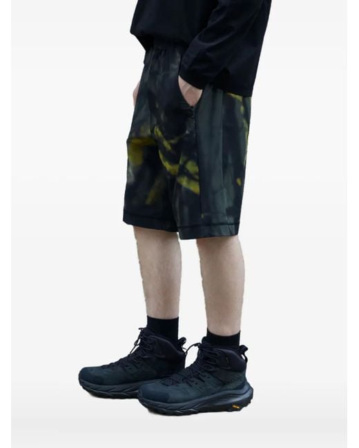 Massimo Osti Studio Blue Camouflage-Print Elasticated-Waistband Shorts for men