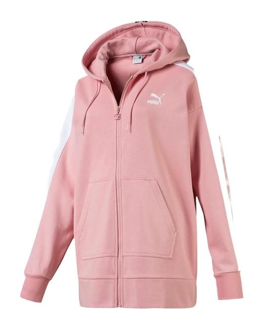PUMA Pink Classics Tape T7 Zip-Up Hoodie
