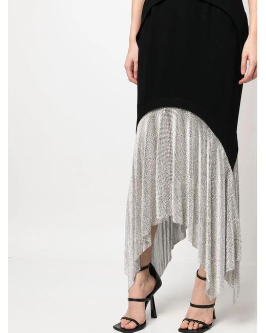 Jean Louis Sabaji Black Crystal-Skirt Sleeveless Maxi Dress