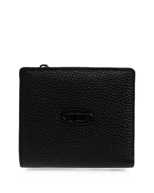 DIESEL Black Hissu-Evo Logo-Plaque Bi-Fold Wallet for men