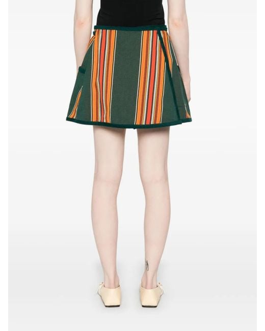 Bode Red Parakeet Mini Skirt