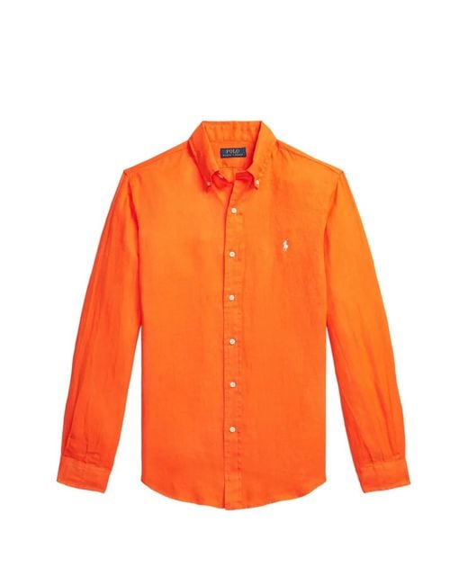 Polo Ralph Lauren Orange Buttoned Shirt for men