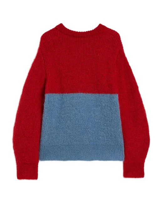Jil Sander Red Colourblock Sweater for men