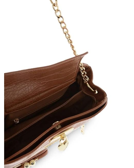 Love Moschino White Crocodile-Effect Tote Bag