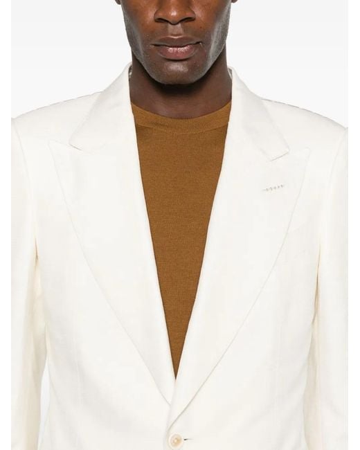Tom Ford White Side-Strap Single-Breasted Suit for men