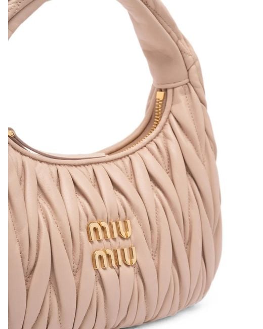 Miu Miu Pink Small Wander Leather Tote Bag