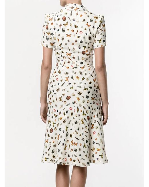 McQueen Multicolor Obsession Print Shirt Dress