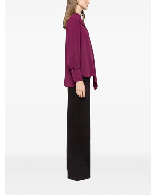 Nissa Purple Blouse À Design Drapé
