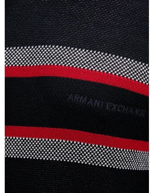 ARMANI EXCHANGE Black Striped Crew-Neck Sweater for men
