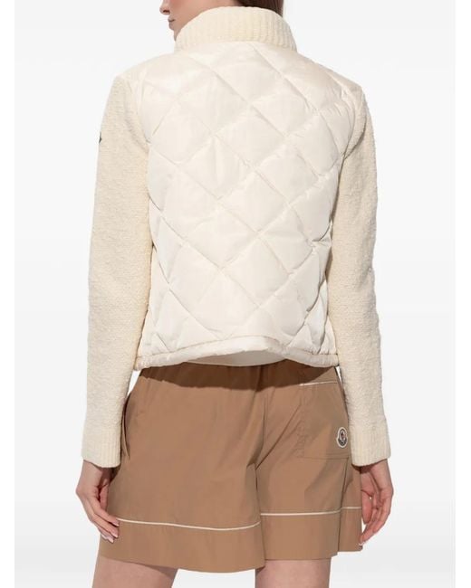 Moncler Natural Diamond-Quilted Padded Jacket