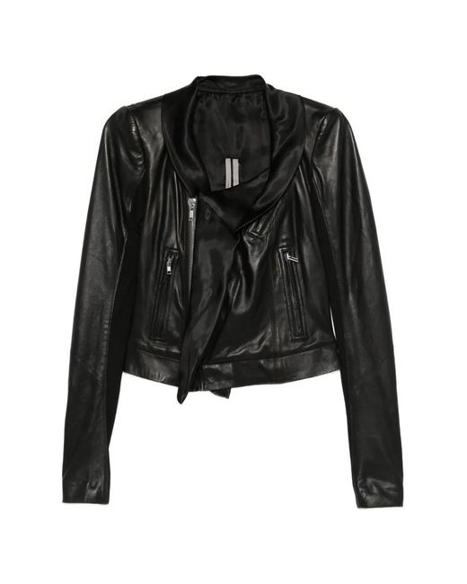 Rick Owens Black Zip Draped Jacket