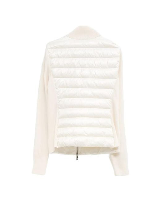 Moncler White Logo-Patch Padded Jacket