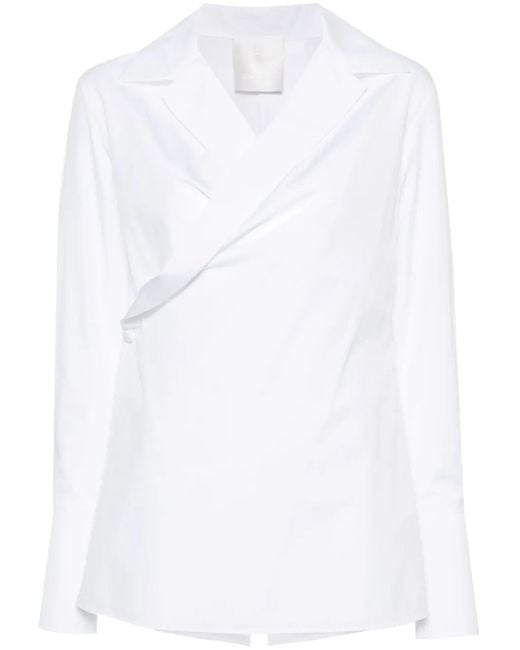 Givenchy White Wrap-Design Poplin Shirt