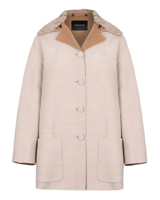 Fabiana Filippi Buttoned Patch-pocket Coat Natural