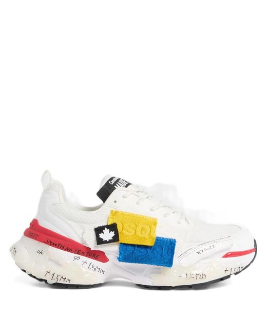 DSquared² White Logo-Appliqué Sneakers for men