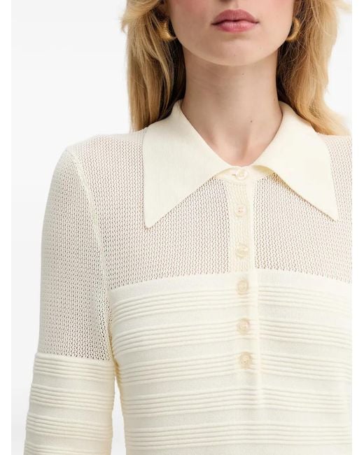 Gestuz White Polo-Collar Mini Dress