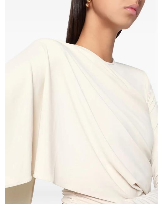 ANDAMANE White Draped Mini Dress