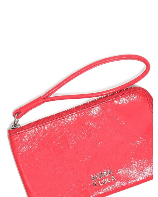 Bimba Y Lola Red Zip Leather Purse