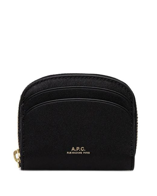 Cartera con media luna y cremallera A.P.C. de color Black
