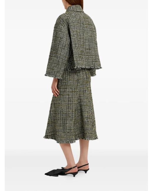 Erdem ツイード ペンシルミディスカート Green