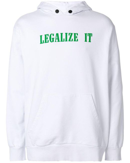 Palm Angels White Legalize It Hoodie for men