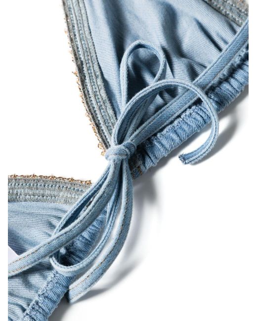 Haut de bikini à détail de chaîne Ermanno Scervino en coloris Blue