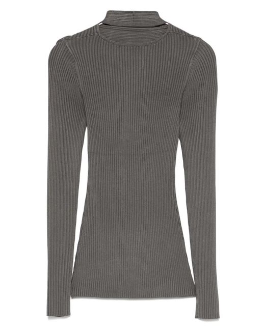 Coperni Gray Cut-Out Ribbed Top