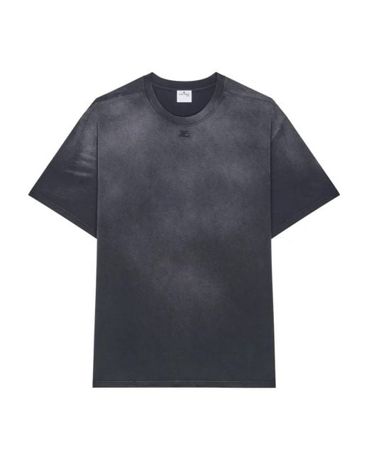 Courreges Blue Logo T-Shirt for men