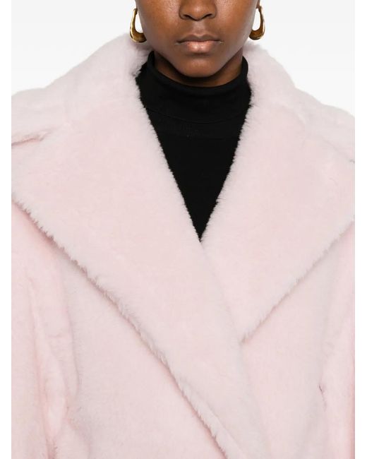 Max Mara Tedgirl Jas Met Dubbele Rij Knopen in het Pink