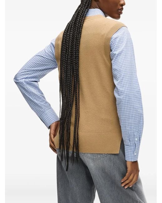 Karl Lagerfeld Natural Logo Appliqué Vest