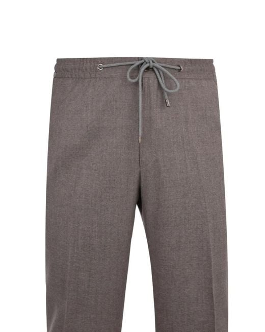 Corneliani Gray Drawstring Trousers for men
