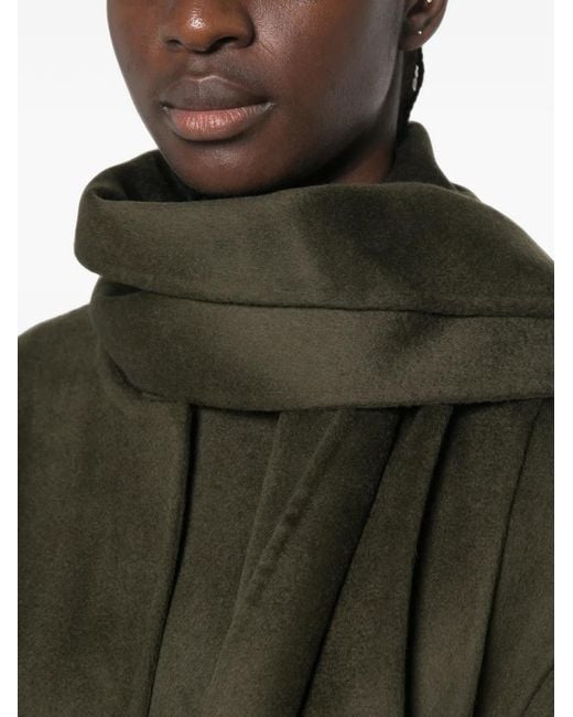 The Dynamis Studio Green Scarf-Detail Belted Coat