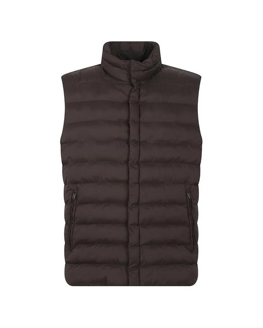 Herno Brown Zip-Up Padded Gilet for men