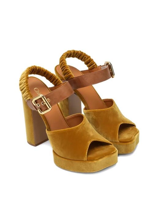 Chloé Brown 95Mm Aria Sandals