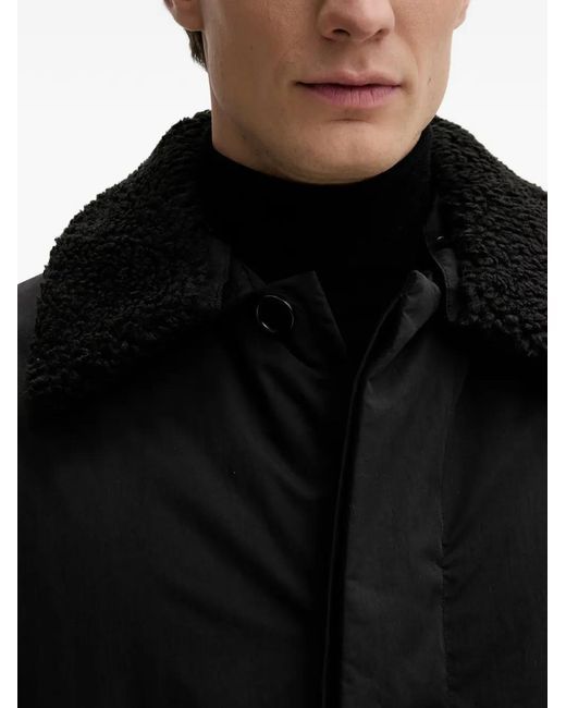 AllSaints Black Flap-Pocket Coat for men
