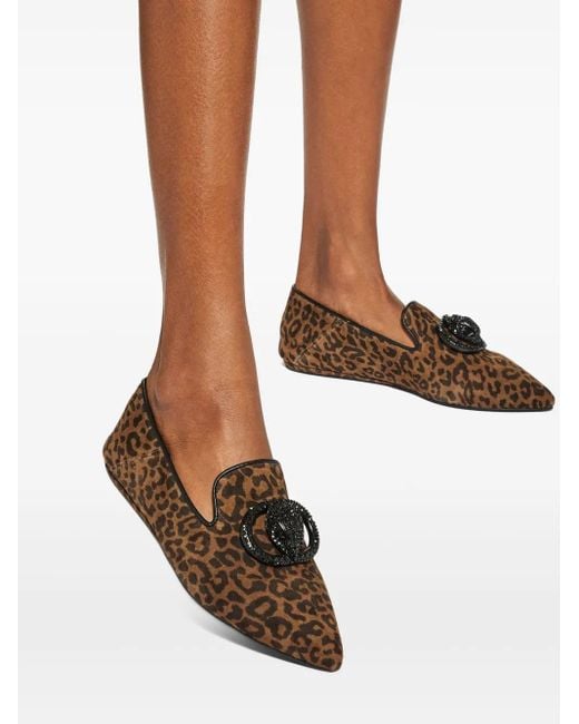 Ballerines À Imprimé Léopard Kurt Geiger en coloris Brown